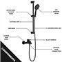 Colonne de Douche pour Robinet de Baignoire avec Douchette à Main finition en acier inoxydable sus304 noir mat Mitigeur de Douch