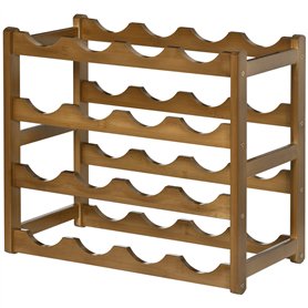 HOMCOM Botellero Pequeño de Bambú Soporte Para 16 Botellas Estantería de Vino de 4 Niveles Para Cocina Comedor Bar Carga 75 kg 4