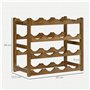 HOMCOM Botellero Pequeño de Bambú Soporte Para 16 Botellas Estantería de Vino de 4 Niveles Para Cocina Comedor Bar Carga 75 kg 4