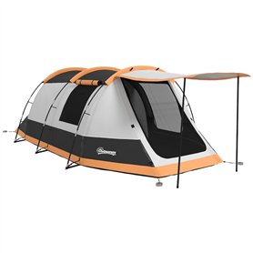Outsunny Tente familiale pour 3-4 Personnes Tente de Camping Pliable et imperméable avec 2 Chambres et Sac de Transport pour la