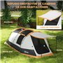 Outsunny Tente familiale pour 3-4 Personnes Tente de Camping Pliable et imperméable avec 2 Chambres et Sac de Transport pour la 