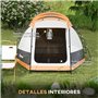 Outsunny Tente familiale pour 3-4 Personnes Tente de Camping Pliable et imperméable avec 2 Chambres et Sac de Transport pour la 