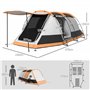 Outsunny Tente familiale pour 3-4 Personnes Tente de Camping Pliable et imperméable avec 2 Chambres et Sac de Transport pour la 