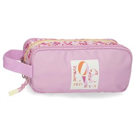 Pepe Jeans Sandra Trousse Triple Rose 22 x 10 x 9 cm Polyester by Joumma Bags by Joumma Bags