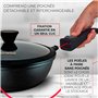 briebe Set 2 Sauteuse Induction Anti Adhesive, Poêles Manche Amovible 24/28 cm avec Couvercles en Verre, Fonte d'Aluminium, ILAG