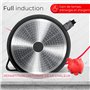briebe Set 2 Sauteuse Induction Anti Adhesive, Poêles Manche Amovible 24/28 cm avec Couvercles en Verre, Fonte d'Aluminium, ILAG