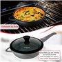 briebe Set 2 Sauteuse Induction Anti Adhesive, Poêles Manche Amovible 24/28 cm avec Couvercles en Verre, Fonte d'Aluminium, ILAG