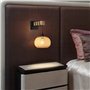 Alpinaluz Applique murale style nordique rustique en bois naturel avec abat-jour en osier et base en aluminium noir, douille E27