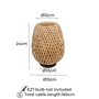 Alpinaluz Lampe de Table Nordique Rustique avec Abat-Jour en Rotin Naturel et Fibre de Bambou, Base en Aluminium Noir pour Salon
