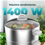 Cecotec Cuiseur Vapeur 10L Vapovita SteelPot White. Cuiseur Vapeur Electrique 1300W,3 Niveaux, Temps Réglable (0-60 min),Antiadh