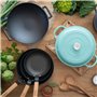 lätt Home Poêle Wok Induction 31 cm Antiadhésive en Fonte, Electrique Gaz Cuisine Vitrocéramique Feur Barbecue, Poêle sans PFOA 