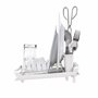 Erreke Egouttoir Vaisselle INOX, Égouttoir à Vaisselle Pliable, Egoutoire Vaisselle Cuisine, Bec Verseur pour l'Évier, 28 à 47 c