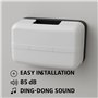 RASMACOR | Carillon filaire Ding Dong | Sonnette musicale DING-DONG | 230 V 20 W 85 dB | Couleur blanc | 135 x 80 x 50 mm | Pour