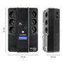 CoolBox SCUDO3 UV 800VA Système d'alimentation sans interruption USV 800A/480W avec écran LCD 8 minutes d'autonomie 6 prises Sch