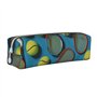 JCVOTREL Trousse à crayons amusante avec motif raquettes de tennis et balles de tennis – Trousse en cuir avec fermeture éclair p