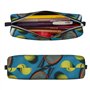 JCVOTREL Trousse à crayons amusante avec motif raquettes de tennis et balles de tennis – Trousse en cuir avec fermeture éclair p