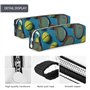 JCVOTREL Trousse à crayons amusante avec motif raquettes de tennis et balles de tennis – Trousse en cuir avec fermeture éclair p