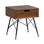 BigBuy Home Table de Chevet LAGOM Noir Naturel Fer Bois de Caoutchouc 46 x 38 x 50