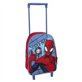 CERDÁ LIFE'S LITTLE MOMENTS Sac à Dos à Roulette Style Trolley Spiderman - Rouge et Bleu - 22x10x29 cm - Cartable à Roulette en