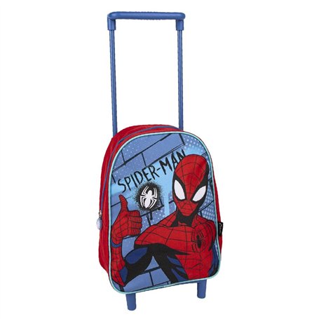CERDÁ LIFE'S LITTLE MOMENTS Sac à Dos à Roulette Style Trolley Spiderman - Rouge et Bleu - 22x10x29 cm - Cartable à Roulette en