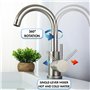 Robinet lavabo haut salle de bain acier inoxydable levier unique eau chaude et froide avec 2 tuyaux inclus robinet mitigeur haut