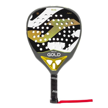 Joma Gold Pro Raquette de padel professionnelle 350 g - Forme diamant avec manche extra long - Tubulaire et plate 100 % carbone