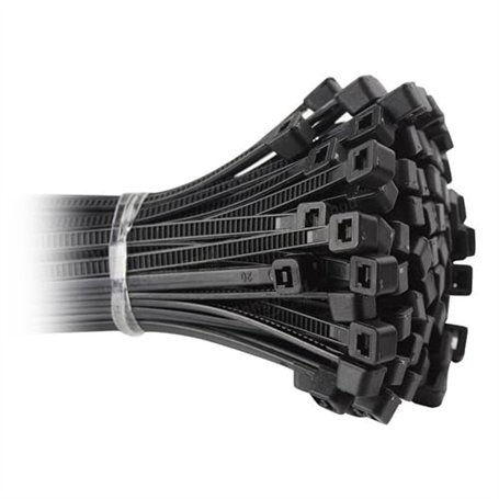Lot de 100 colliers de serrage en nylon blanc 35 x 370 mm pour fixation et fixation dans les applications industrielles et domes
