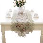 JXQ Chemin de table vintage en dentelle florale - Broderie macramé - Décoration de table de ferme - Nappe de table de meubles fl