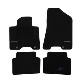 J&J AUTOMOTIVE | Logo Tapis De Sol Noir Velours sur Mesure pour Sportage 2015-2021
