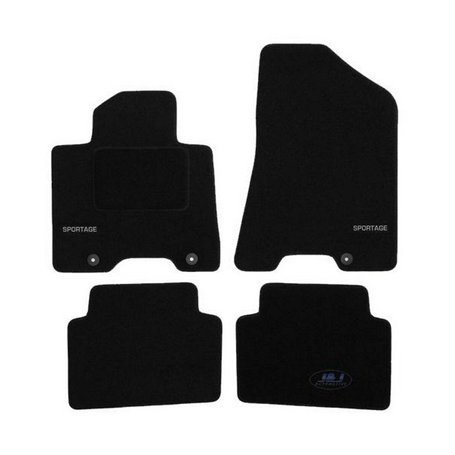 J&J AUTOMOTIVE | Logo Tapis De Sol Noir Velours sur Mesure pour Sportage 2015-2021