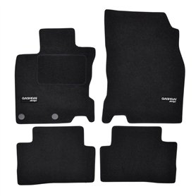 J&J AUTOMOTIVE | Logo Tapis De Sol Noir Velours sur Mesure pour Qashqai 2014-2021 4 pcs