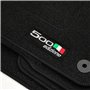 J&J AUTOMOTIVE | Logo Tapis De Sol Noir Velours sur Mesure pour 500e Depuis 2020 (Électrique) 4 pcs, Base Antidérapante, Tapis c