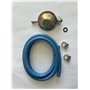FOKER-Réchaud à Gaz en Fonte ，3 Robinets-28/37Mbar,4 pieds 3 robinets + Tuyau gaz à vis 1.50m + Détendeur Butane