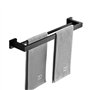MONSTE Serviette Noir Mat Double Barre Porte-Serviettes Support Mural en Acier Inoxydable 2 Barres Étagère De Salle De Bain Acce