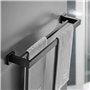 MONSTE Serviette Noir Mat Double Barre Porte-Serviettes Support Mural en Acier Inoxydable 2 Barres Étagère De Salle De Bain Acce