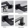 MONSTE Serviette Noir Mat Double Barre Porte-Serviettes Support Mural en Acier Inoxydable 2 Barres Étagère De Salle De Bain Acce