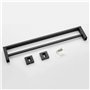 MONSTE Serviette Noir Mat Double Barre Porte-Serviettes Support Mural en Acier Inoxydable 2 Barres Étagère De Salle De Bain Acce