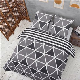 Vency Housse de Couette 200x200 3-Pièces Gris - Oeko-TEX 80% Coton & 20% Polyester