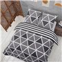 Vency Housse de Couette 200x200 3-Pièces Gris - Oeko-TEX 80% Coton & 20% Polyester
