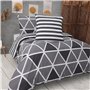 Vency Housse de Couette 200x200 3-Pièces Gris - Oeko-TEX 80% Coton & 20% Polyester, 1x Housse de Couette avec Fermeture éclair +