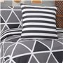 Vency Housse de Couette 200x200 3-Pièces Gris - Oeko-TEX 80% Coton & 20% Polyester, 1x Housse de Couette avec Fermeture éclair +