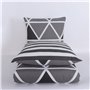 Vency Housse de Couette 200x200 3-Pièces Gris - Oeko-TEX 80% Coton & 20% Polyester, 1x Housse de Couette avec Fermeture éclair +