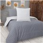 Vency Housse de Couette 220x240 3-Pièces Gris - Oeko-TEX 80% Coton & 20% Polyester, 1x Housse de Couette avec Fermeture éclair +