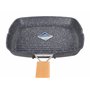 Zilan Poêle à griller 24 cm Base à induction Antiadhésive Poêle grill en bois Poignée pliable en aluminium pour plaques de cuiss