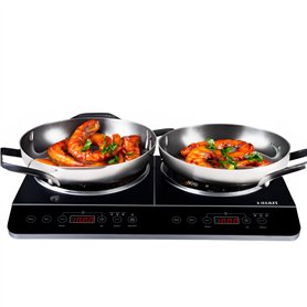 Double plaque de cuisson à induction 3500 W - 2 plaques - Plaque à induction électrique - Protection contre la surchauffe - Sécu