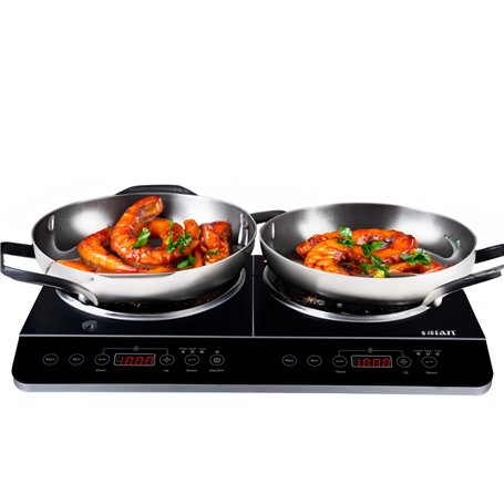 Double plaque de cuisson à induction 3500 W - 2 plaques - Plaque à induction électrique - Protection contre la surchauffe - Sécu