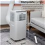Climatiseur mobile 9 000 BTU avec tuyau d'évacuation et joint de fenêtre - Climatiseur mobile 24 h - Ventilateur de refroidissem