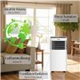 Climatiseur mobile 9 000 BTU avec tuyau d'évacuation et joint de fenêtre - Climatiseur mobile 24 h - Ventilateur de refroidissem