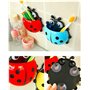 Bestga Adorable porte-brosse à dents, porte-crayons en plastique avec motif coccinelle et ventouses pour enfants Organisateur de