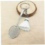 Zonfer Porte-clés Badminton avec Racket Ball, Accessoires (Blanc)